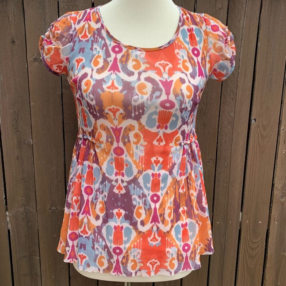 Weston Wear | EUC Size XS Printed Shorts Sleeve Blouse